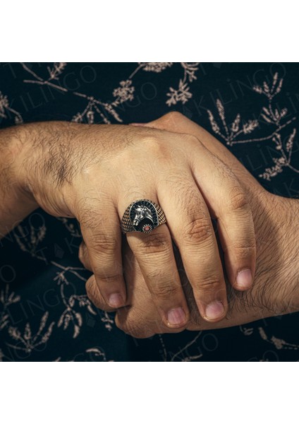 925 Ayar Gümüş Zirkon Taşlı At Nalı Erkek Yüzük modelleri