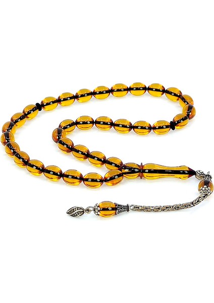 Gümüş Püsküllü Beyzi Model Ateş Kehribar Tesbih Z2230 fiyatları