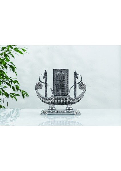 Gemi Esmaül Hüsnalı Elif Modelli Kabe Kapısı - Gümüş Renk - Ebat : 30 x 27 Cm. BIBLOYC246 fiyatları