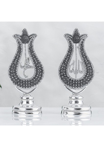 Lale Allah Muhammed Lafızlı Esmaül Hüsnalı - Gümüş Renk - Ebat : 11 x 26 Cm. BIBLOYC508