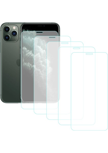 iPhone 11 Pro Temperli Cam Ekran Koruyucu 5li Eko Paket Şeffaf