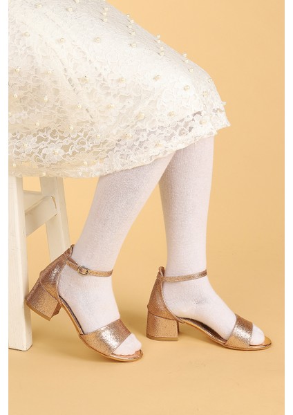 Kiko 769 Kum Simli Günlük Kız Çocuk 3 cm Topuk Sandalet Ayakkabı Bakır fiyatları