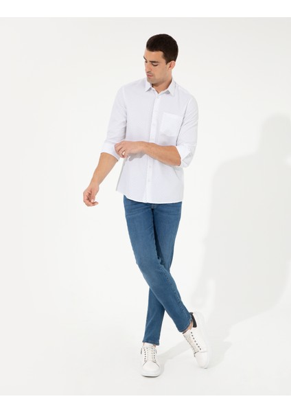 Erkek Beyaz Regular Fit Uzun Kollu Gömlek 50252490-VR013 fırsatları