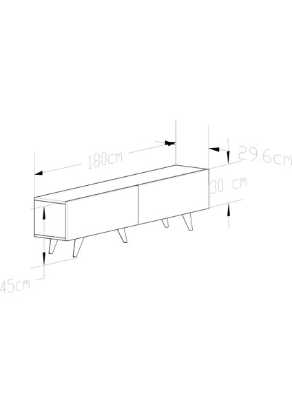 Apenda Tv Ünitesi Antrasit Beyaz 180 cm
