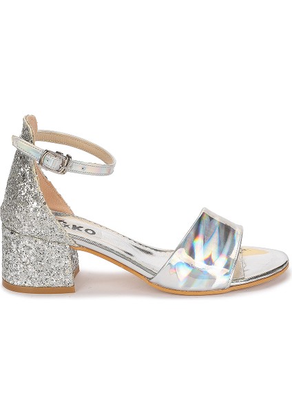 Kiko 768 Ayna Çam Günlük Kız Çocuk 3 cm Topuk Sandalet Ayakkabı Gümüş fırsatları
