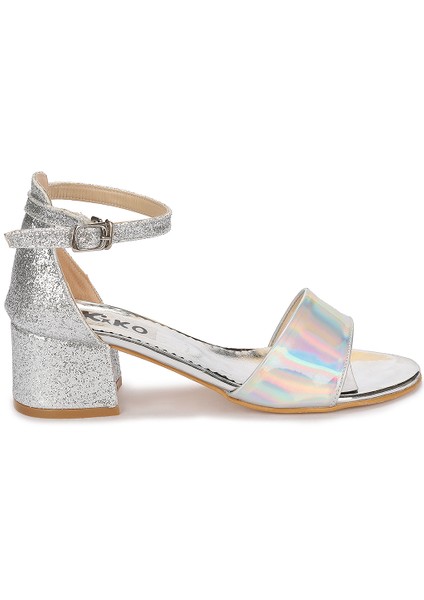 Kiko 768 Ayna Kum Günlük Kız Çocuk 3 cm Topuk Sandalet Ayakkabı Gümüş fırsatları