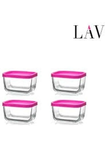 Lav Cube 405CC Cam Saklama Kabı 4'lü