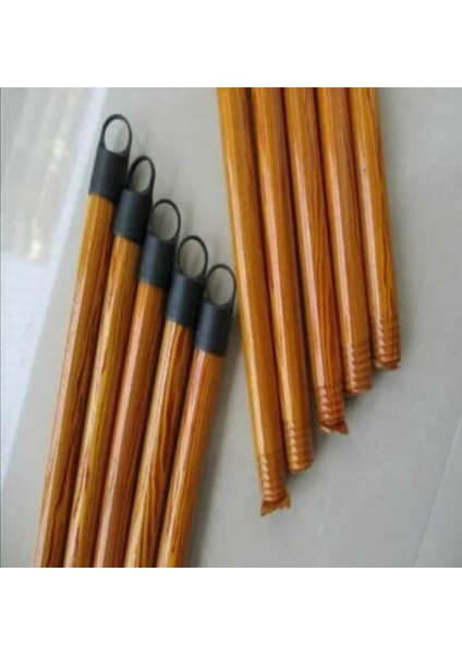 2 Adet Temizlik Seti Sapı Sopası Fırça Sapı Sopası Ahşap Pvc Kaplı