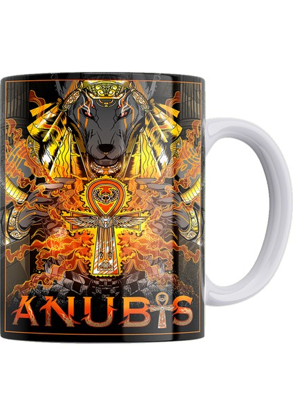 Anubis Baskılı %100 Porselen Kupa