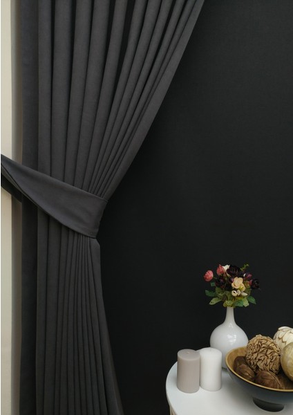 Taç Antarsit Petek Kadife Dokulu Fon Perde, 1/3 Sık Pile, 50 x 270 cm fiyatları