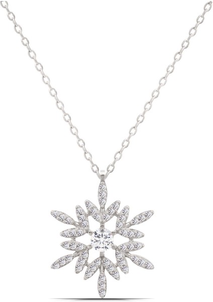 Kar Tanesi Kadın 925 Ayar Kadın Gümüş Kolye