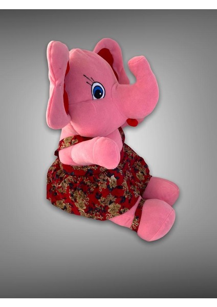 Fil Elbiseli Karakter Figür Peluş Oyuncak Pembe 50X35 cm Oyun ve Uyku Arkadaşı