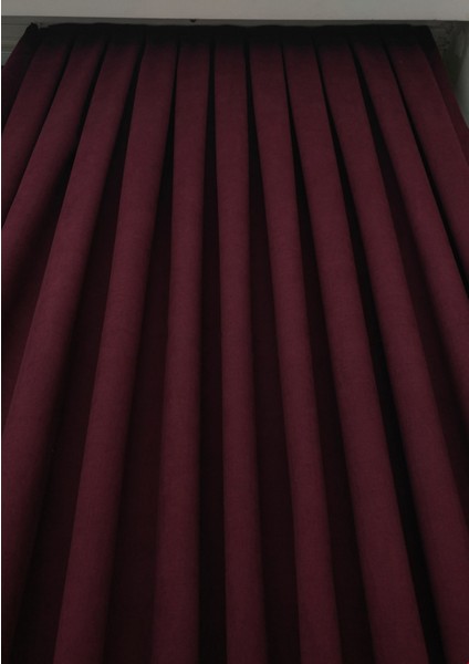 Bordo Petek Kadife Dokulu Fon Perde, Pilesiz Düz Dikim Ekstrafor Büzgü, 80 x 260 cm indirimleri