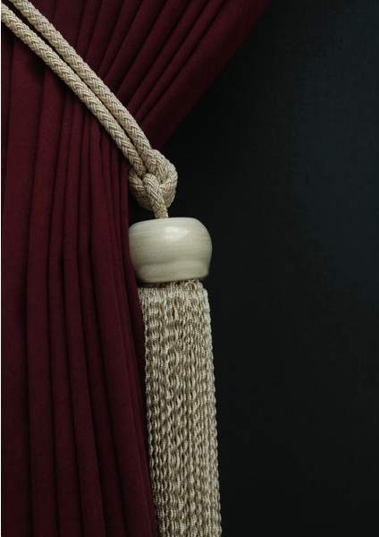 Bordo Petek Kadife Dokulu Fon Perde, 1/2 Seyrek Pile, 50 x 270 cm fiyatları