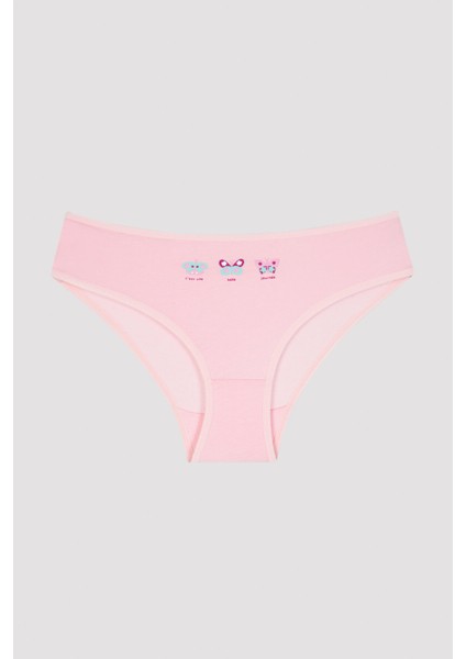 Çok Renkli Kız Çocuk 3'lü Slip Külot