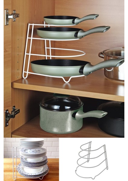 4 Katlı Dolap Içi Tava ve Tabak Org_zoomanizeri