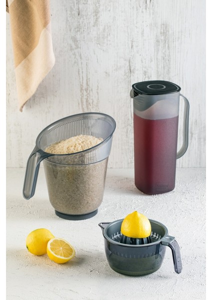 3'lü Mutfak Seti - Çok Amaçlı Pirinç Süzgeci - Limon Sıkacağı - Sürahi