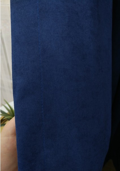 Lacivert Petek Kadife Dokulu Fon Perde, 1/2.5 Normal Pile, 60 x 240 cm indirimleri
