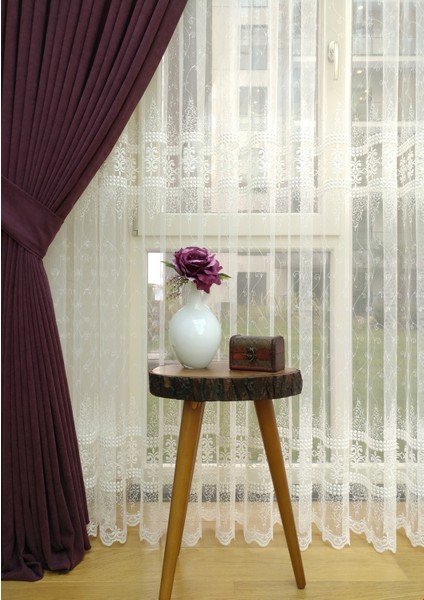 Mürdüm Petek Kadife Dokulu Fon Perde, 1/2.5 Normal Pile, 60 x 250 cm fırsatları