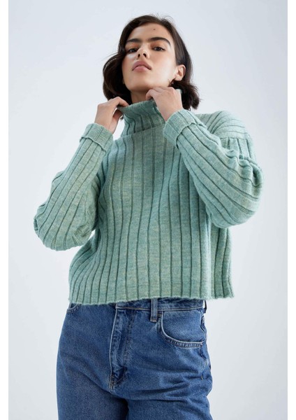 Oversize Fit Oversize Fit Ekstra Yumuşak Crop Kazak L0986AZ22WN