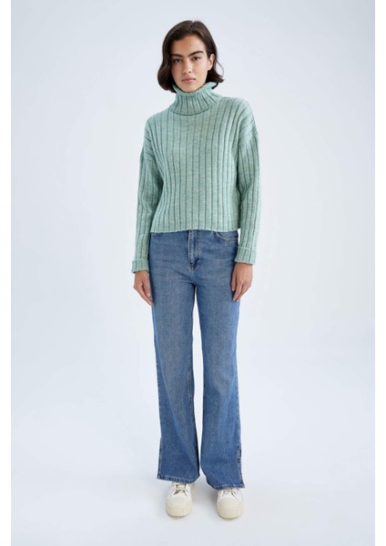 Oversize Fit Oversize Fit Ekstra Yumuşak Crop Kazak L0986AZ22WN
