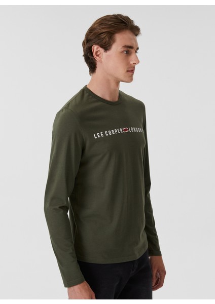 O Yaka Baskılı Haki Erkek T-Shirt 231 Lcm 242005 Jason modelleri