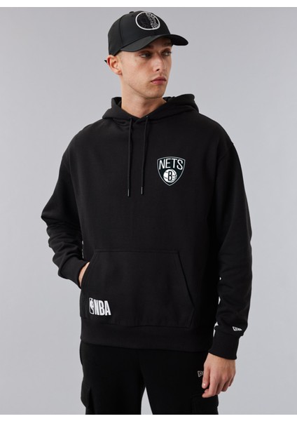 Kapüşon Yaka Siyah Erkek Sweatshirt 60284622HALF Logo Oversızed Hoody B