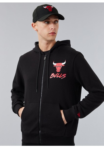 Kapüşon Yaka Siyah Erkek Sweatshirt 60284698NBA Scrıpt Fz Chıbul Blkfd