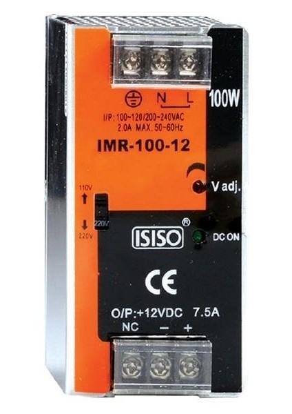 IMR-100-12 - 100W 12VDC 8.3A Ray Montajlı Kapalı Tip Mini Güç Kaynağı