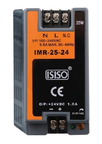 Imr-25-24 - 24W 24VDC 1A Ray Montajlı Kapalı Tip Mini Güç Kaynağı