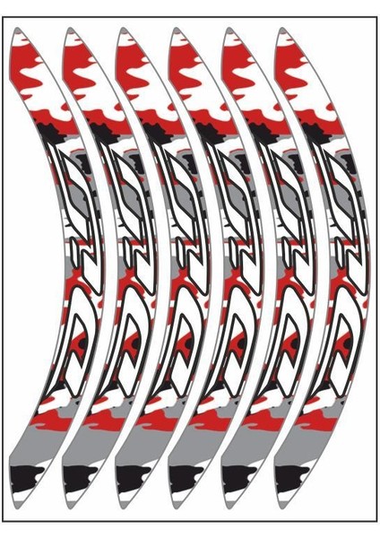 Honda Kırmızı Kamuflaj Geniş Dio Uyumlu 1 Set Jant Şeridi