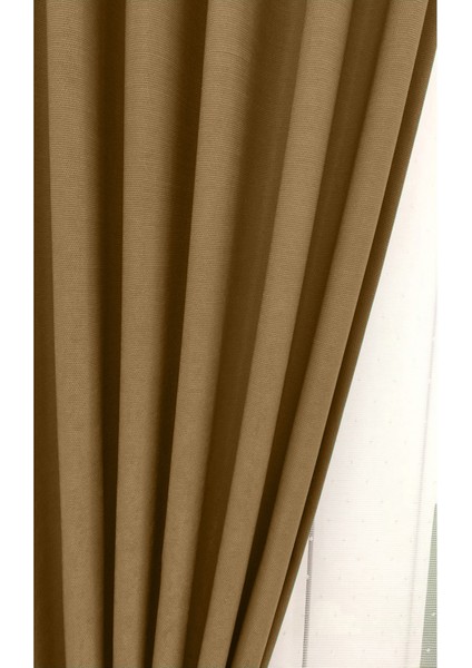Taç Deve Tüyü Petek Kadife Dokulu Fon Perde, 1/3 Sık Pile, 100 x 240 cm fiyatları