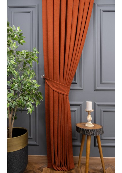 Evdepo Home Taç Kiremit Petek Kadife Dokulu Fon Perde, Pilesiz Düz Dikim Ekstrafor Büzgü, 430 x 250 cm fiyatları