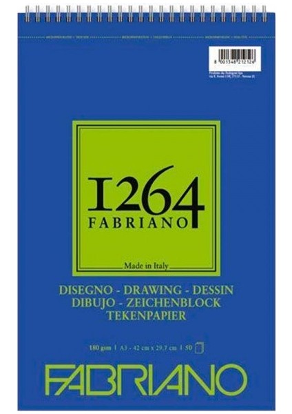: 1264 Üstten Spiralli Resim & Çizim Defteri : A3 (180 gr - 50 Yaprak)
