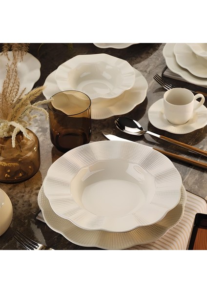 Milena Krem Filesiz 83 Parça Yemek Takımı fiyatları