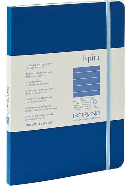 : Ispira Karton Kapak Dikişli Çizgili Defter : Mavi : A6 (96 Yaprak - 85 Gr)