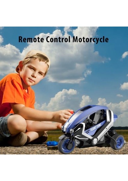 Yüksek Hızlı Uzaktan Kumanda Rc Dublör Motosiklet Motosiklet 2.4 Ghz Rc 3 Tekerlek Dublör Araba Çocuklar Için Drift Oyuncaklar (Mavi) (Yurt Dışından) fırsatları