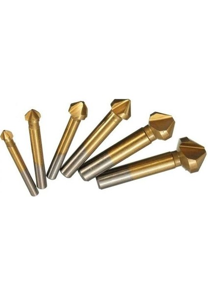 6 Parça 90 Kesici Seti Hss Kesici Seti, Titanyum Kaplamalar 6.3-20.5mm Chamfer Için Pah Kesici Reamer Içerir (Yurt Dışından)