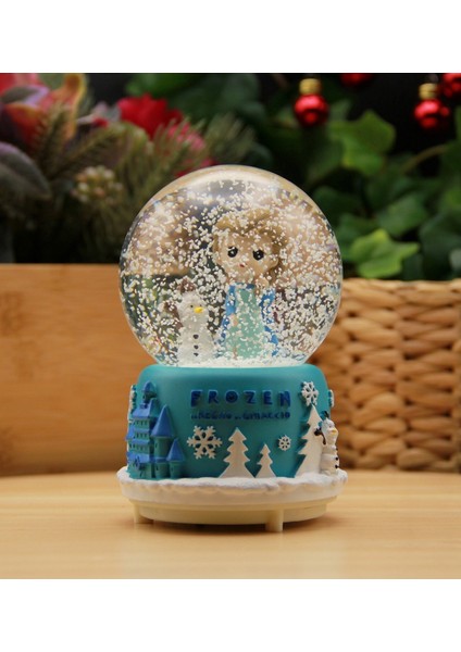 Frozen Işıklı ve Müzikli Kar Küresi Büyük Boy Mavi