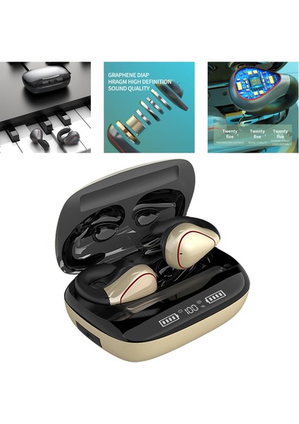 Bluetooth Kulaklık Gerçek Kablosuz Kemik Iletimi Sweatproof Yaşam Spor (Yurt Dışından)