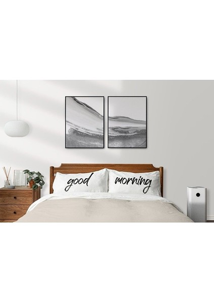 Good Morning Tasarım Yastık Kılıfı 2'li Kombin 30 x 50 cm Dekoratif Yastık Kılıfı