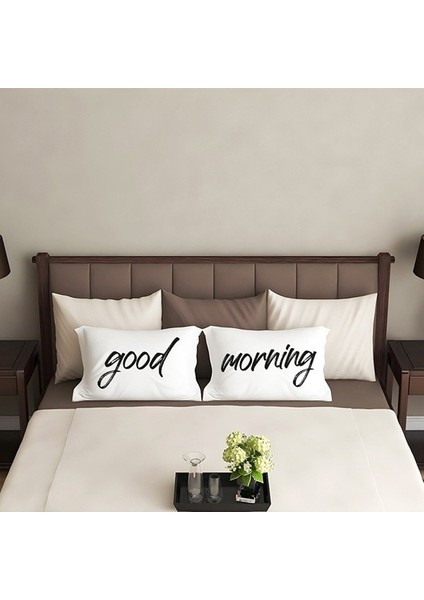 Good Morning Tasarım Yastık Kılıfı 2'li Kombin 30 x 50 cm Dekoratif Yastık Kılıfı