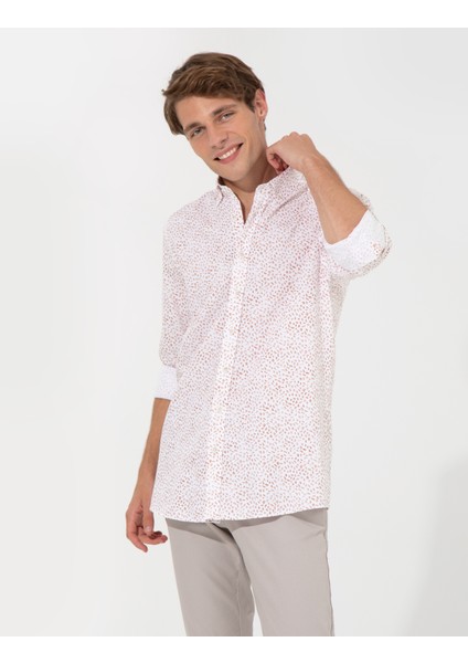 Erkek Açık Kahverengi Slim Fit Uzun Kollu Gömlek 50248488-VR002 fiyatları