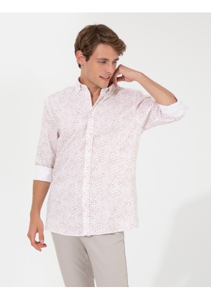 Erkek Açık Kahverengi Slim Fit Uzun Kollu Gömlek 50248488-VR002 modelleri