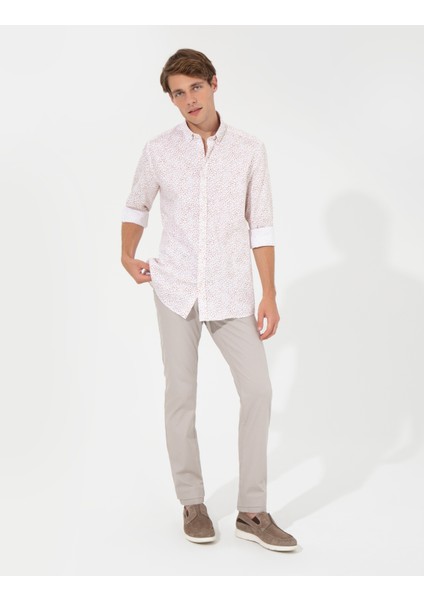 Erkek Açık Kahverengi Slim Fit Uzun Kollu Gömlek 50248488-VR002 fırsatları