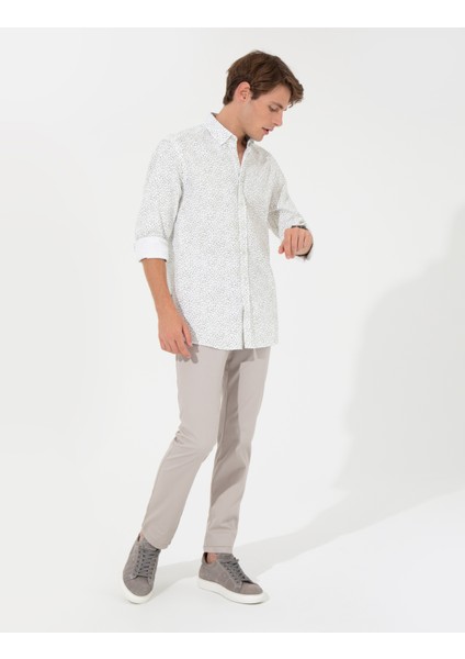 Erkek Yeşil Slim Fit Uzun Kollu Gömlek 50248488-VR054