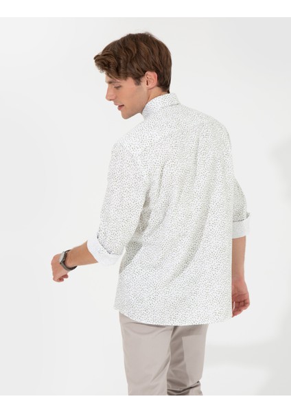 Erkek Yeşil Slim Fit Uzun Kollu Gömlek 50248488-VR054