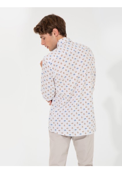 Erkek Bej Slim Fit Uzun Kollu Gömlek 50249767-VR011 indirimleri