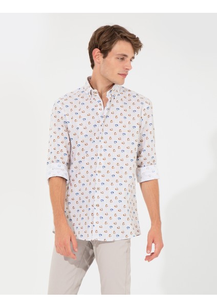 Erkek Bej Slim Fit Uzun Kollu Gömlek 50249767-VR011 modelleri