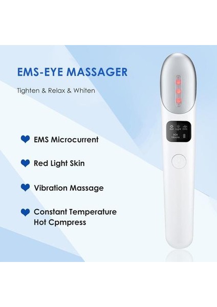 Elektrikli Ems Microcurrent Göz Masaj Aleti LCD Titreşim Sıcak Anti Aging (Yurt Dışından)